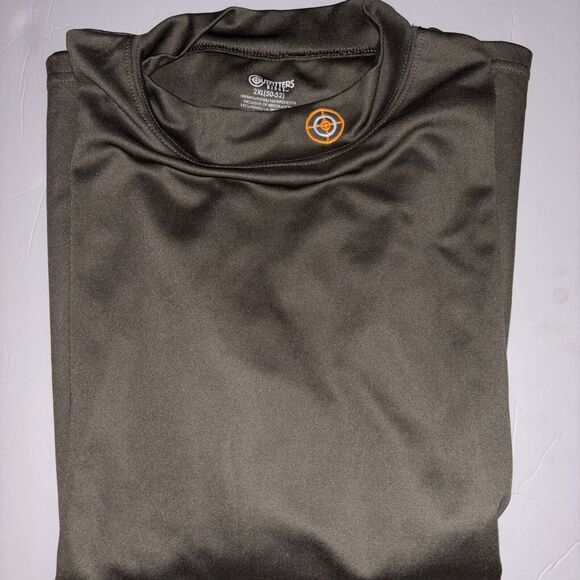 Outfitters Ridge Shirt Mens XXL Green Mock Neck Solid Moisture Wick Base Layer - Picture 1 of 5